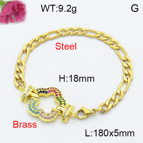 Fashion Brass Bracelet  F3B404190vbnb-L024
