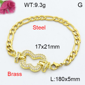 Fashion Brass Bracelet  F3B404191vbmb-L024