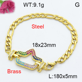 Fashion Brass Bracelet  F3B404194vbnb-L024