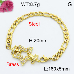 Fashion Brass Bracelet  F3B404195vbmb-L024