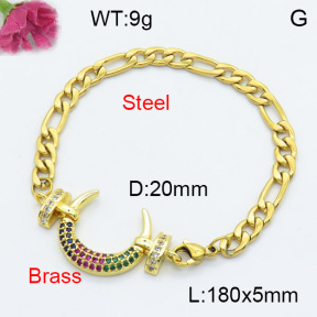 Fashion Brass Bracelet  F3B404198vbnb-L024