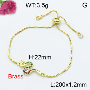 Fashion Brass Bracelet  F3B404203ablb-L024