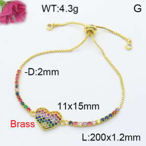 Fashion Brass Bracelet  F3B404216bbml-L024