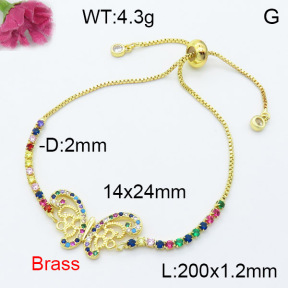 Fashion Brass Bracelet  F3B404226bbml-L024