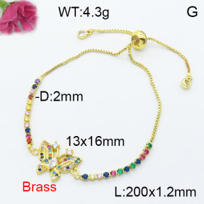 Fashion Brass Bracelet  F3B404229bbml-L024