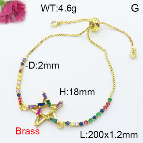 Fashion Brass Bracelet  F3B404238bbml-L024