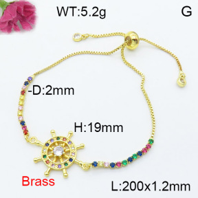 Fashion Brass Bracelet  F3B404239bbml-L024
