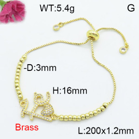 Fashion Brass Bracelet  F3B404241bbml-L024