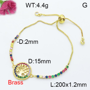 Fashion Brass Bracelet  F3B404246bbml-L024