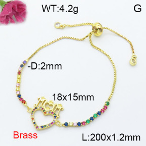 Fashion Brass Bracelet  F3B404258bbml-L024