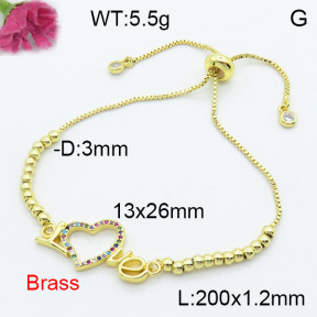 Fashion Brass Bracelet  F3B404261bbml-L024