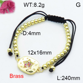 Fashion Brass Bracelet  F3B404277vbmb-L024