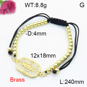 Fashion Brass Bracelet  F3B404281vbmb-L024