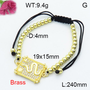 Fashion Brass Bracelet  F3B404287vbmb-L024