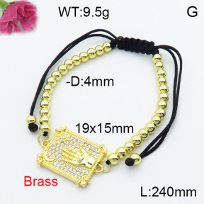 Fashion Brass Bracelet  F3B404288vbmb-L024