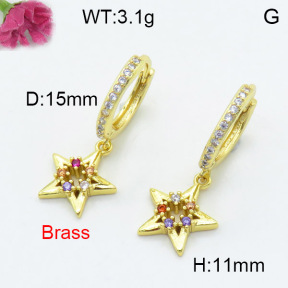 Fashion Brass Earrings  F3E402337vbnl-L024