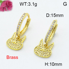 Fashion Brass Earrings  F3E402339vbnl-L024