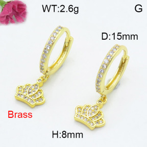 Fashion Brass Earrings  F3E402341vbnl-L024