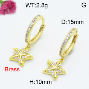 Fashion Brass Earrings  F3E402343vbnl-L024