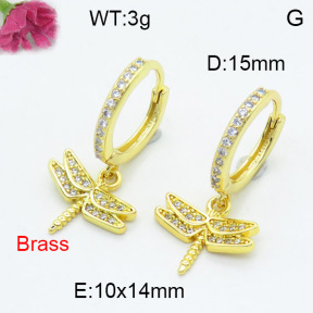 Fashion Brass Earrings  F3E402345vbnl-L024