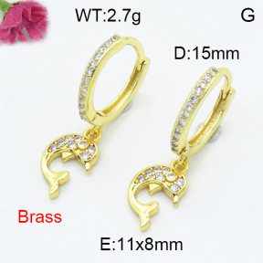 Fashion Brass Earrings  F3E402346vbnl-L024