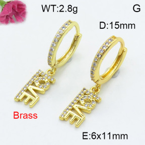 Fashion Brass Earrings  F3E402348vbnl-L024