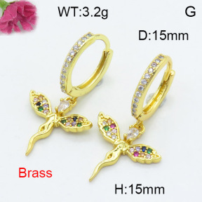 Fashion Brass Earrings  F3E402349vbnl-L024