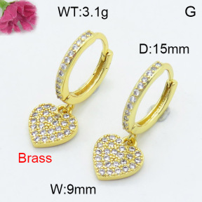 Fashion Brass Earrings  F3E402350vbnl-L024