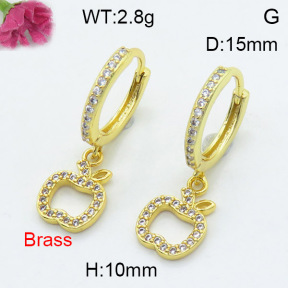 Fashion Brass Earrings  F3E402351vbnl-L024