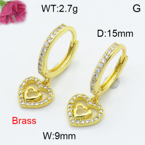 Fashion Brass Earrings  F3E402353vbnl-L024
