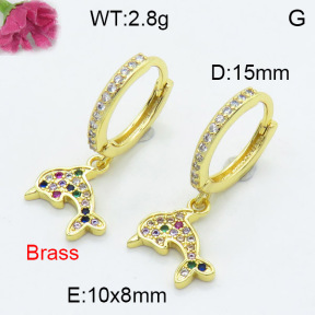 Fashion Brass Earrings  F3E402354vbnl-L024