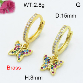 Fashion Brass Earrings  F3E402357vbnl-L024