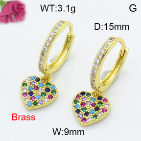 Fashion Brass Earrings  F3E402358vbnl-L024