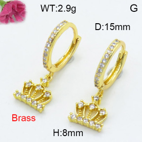 Fashion Brass Earrings  F3E402360vbnl-L024