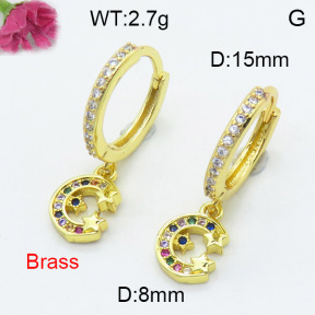 Fashion Brass Earrings  F3E402361vbnl-L024