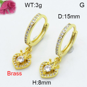 Fashion Brass Earrings  F3E402362vbnl-L024