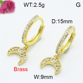 Fashion Brass Earrings  F3E402364vbnl-L024