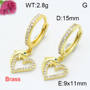 Fashion Brass Earrings  F3E402365vbnl-L024