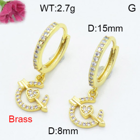 Fashion Brass Earrings  F3E402366vbnl-L024