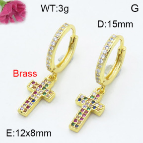 Fashion Brass Earrings  F3E402367vbnl-L024