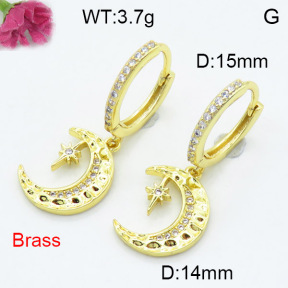 Fashion Brass Earrings  F3E402369vbnl-L024