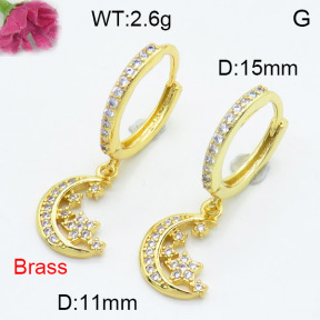 Fashion Brass Earrings  F3E402371vbnl-L024