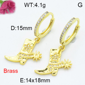 Fashion Brass Earrings  F3E402372vbnl-L024
