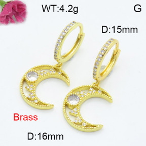 Fashion Brass Earrings  F3E402374vbnl-L024