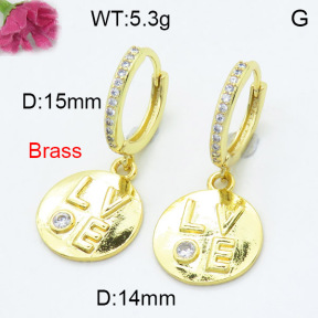 Fashion Brass Earrings  F3E402375vbnl-L024