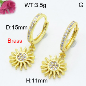 Fashion Brass Earrings  F3E402376vbnl-L024