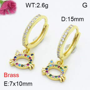 Fashion Brass Earrings  F3E402377vbnl-L024