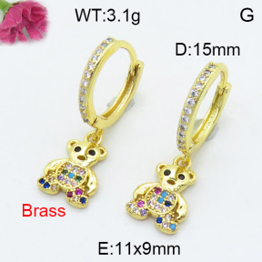 Fashion Brass Earrings  F3E402378vbnl-L024