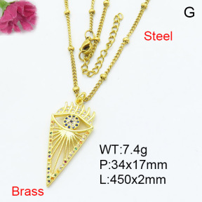 Fashion Brass Necklace  F3N403320baka-L024