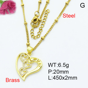 Fashion Brass Necklace  F3N403325aajl-L024